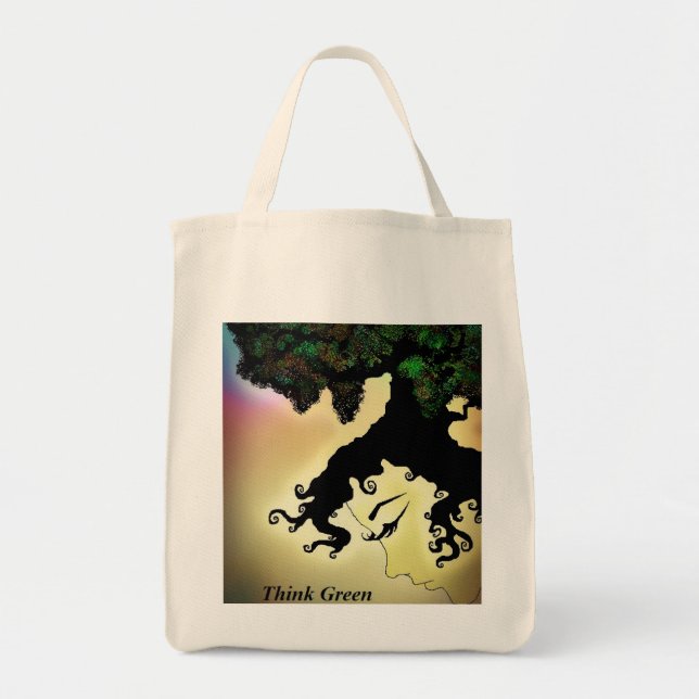 Tote Bag Pensez vert (Devant)