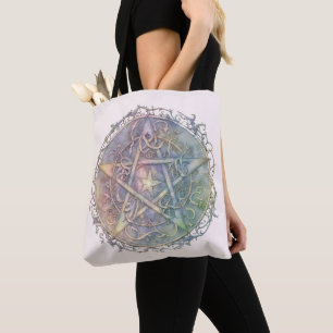 Tote Bag Pentagramme pastel atténué Sorcière Païenne Hallow