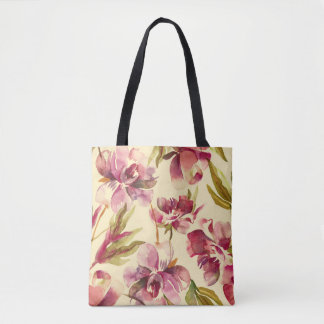 Tote Bag Peonies Aquarelle : Bliss Arrière - plans sans cou