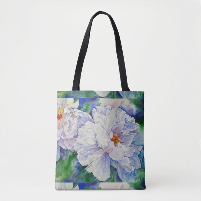 Tote Bag Peonies blanches (Devant)