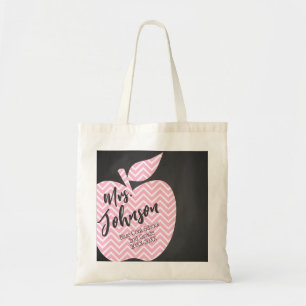 Tote Bag Pépinière Professeur chevron rose pomme cadeau mod
