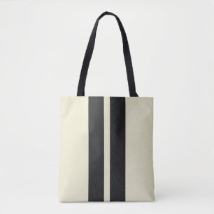 Tote Bag Pepper Blanc 🏁 Mini Rayures de Course