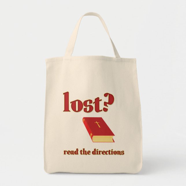 Tote Bag Perdu ? Lisez la Bible des directions (Devant)