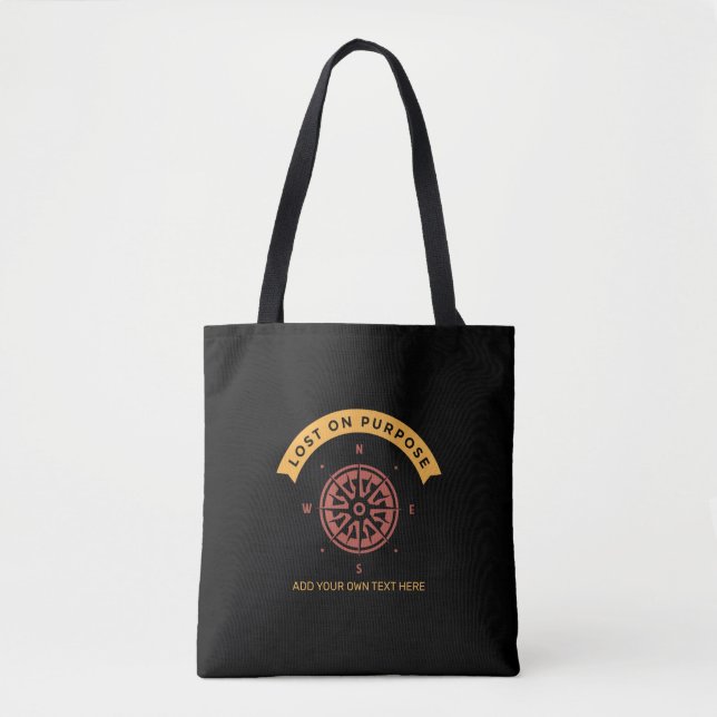 Tote Bag Perdu sur le but Compass Voyage Randonnée Ajouter  (Devant)