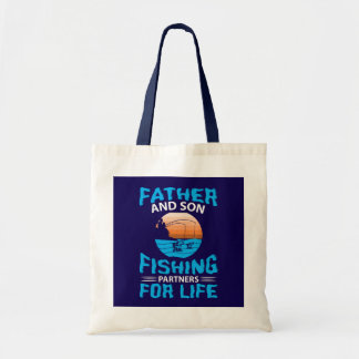 Tote Bag Père Fils partenaires de pêche cool vie