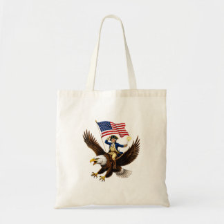 Tote Bag Père fondateur chevauchant l'aigle drôle 4 juillet