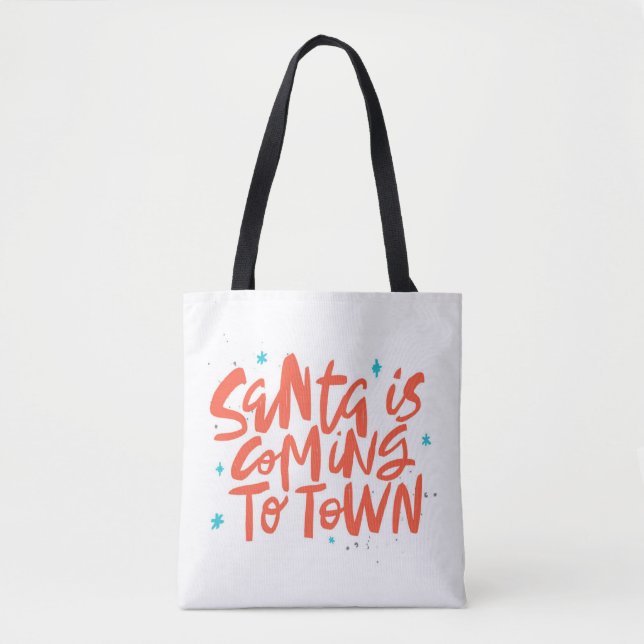 Tote Bag Père Noël arrive à Town Holiday Design (Devant)