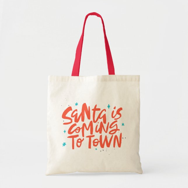 Tote Bag Père Noël arrive à Town Holiday Design (Devant)