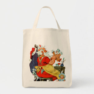 Tote Bag Père Noël au travail