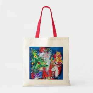 TOTE BAG PÈRE NOËL AVEC ARBRE DE NOËL ET CADEAUX
