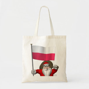 Tote Bag Père Noël Avec Drapeau De Pologne
