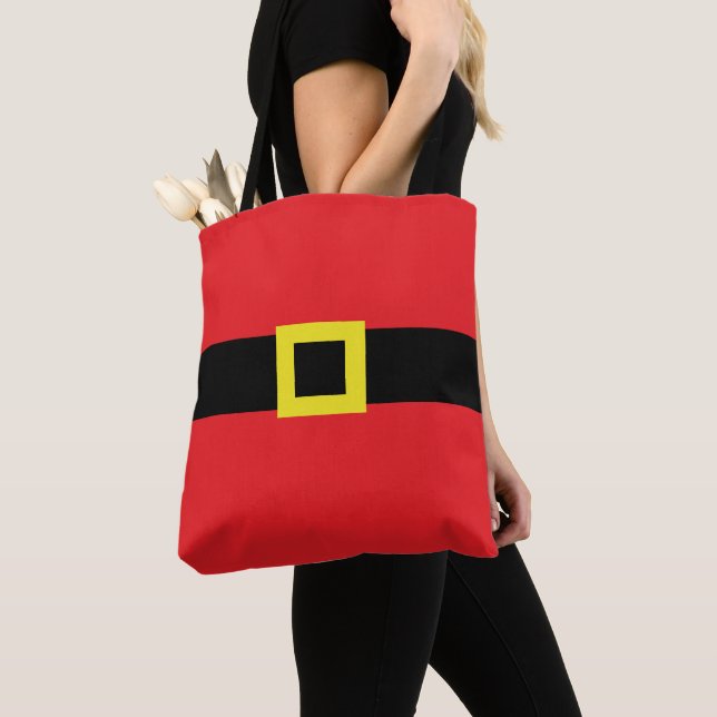 Tote Bag Père Noël Belly Belt Buckle mignon Fun Rouge (De près)