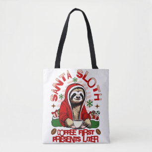 Tote Bag Père Noël café paresseux