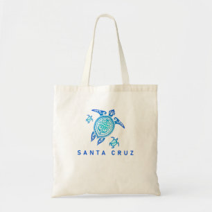 Tote Bag Père Noël Cruz California Sea Blue Tribal Turtle