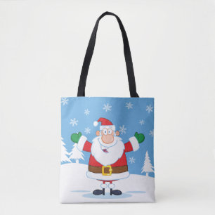 Tote Bag Père Noël dans une scène hivernale enneigée