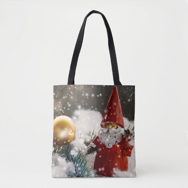 Tote Bag Père Noël de Noël dans la neige (Devant)
