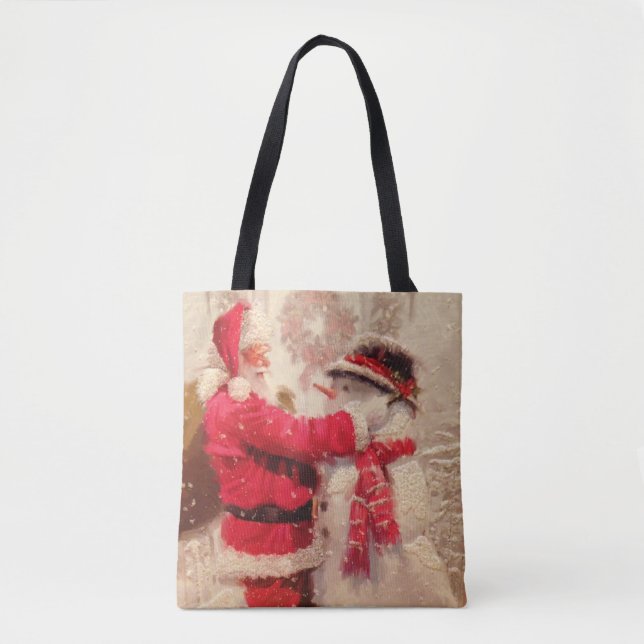 Tote Bag Père Noël et snowman (Devant)