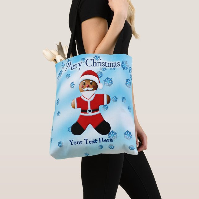 Tote Bag Père Noël Gingerbread - Joyeux Noël (De près)
