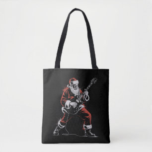 Tote Bag Père Noël jouant de la guitare rétro 90s Rock de N
