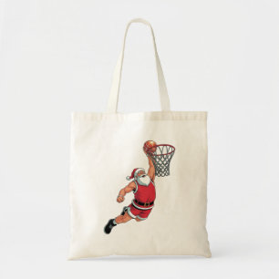 Tote Bag Père Noël Jouer au basket-ball Noël Amateurs de sp