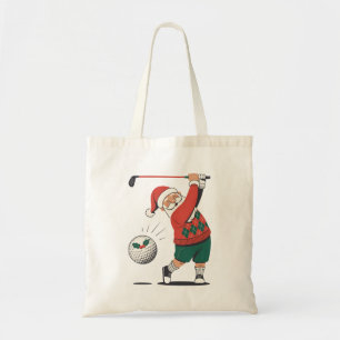 Tote Bag Père Noël Jouer Golf Joueur de Noël