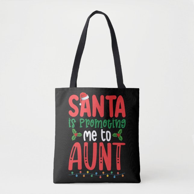 Tote Bag Père Noël me promet de Tante Noël de famille (Devant)