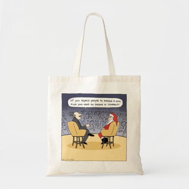 Tote Bag Père Noël Obtient Quelques Conseils | Drôle Carton (Devant)