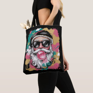Tote Bag Père Noël prépa Coquette Noël Paillettes Rose Fémi