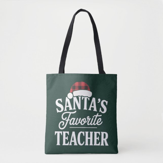 Tote Bag Père Noël Professeur Préféré Enseignant Noël Ensei (Devant)