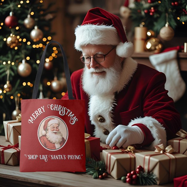 Tote Bag Père Noël Rétro Vintage (Créateur téléchargé)