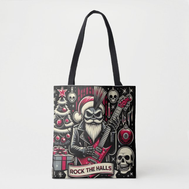 Tote Bag Père Noël rockeur  (Devant)