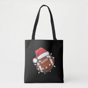 Tote Bag Père Noël Sports Noël Américain Amoureux de Footba