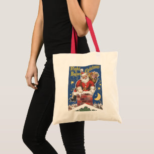 Tote Bag Père Noël vintage, Cette Nuit Avant Noël