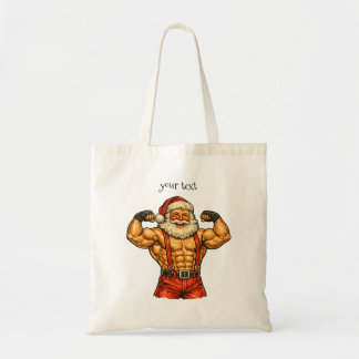 Tote Bag Père Noël vintage culturiste Noël drôle de Noël