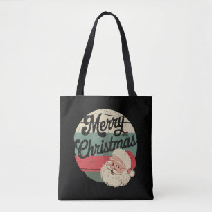 Tote Bag Père Noël vintage visage joyeux Noël vieux 