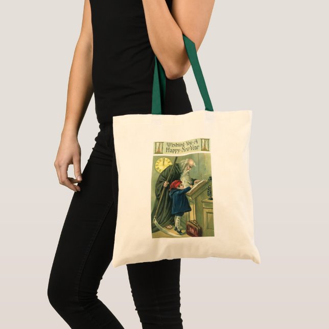 Tote Bag Père Time vous souhaite une bonne année (Devant (produit))