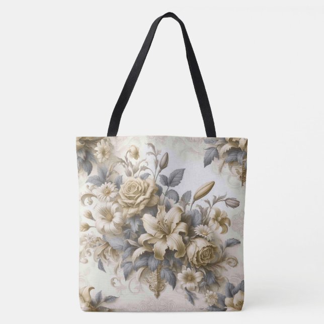 Tote Bag Perfection florale Jaune antique (Devant)