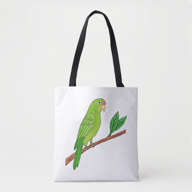 Tote Bag Perico verde del trópico (Devant)