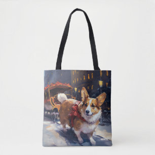 Tote Bag Période festive de Noël Corgi