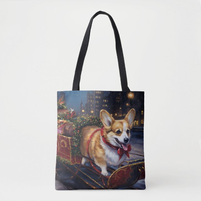 Tote Bag Période festive de Noël Corgi (Devant)
