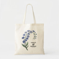 Periwinkle Blue Modern Floral Mariage Bienvenue