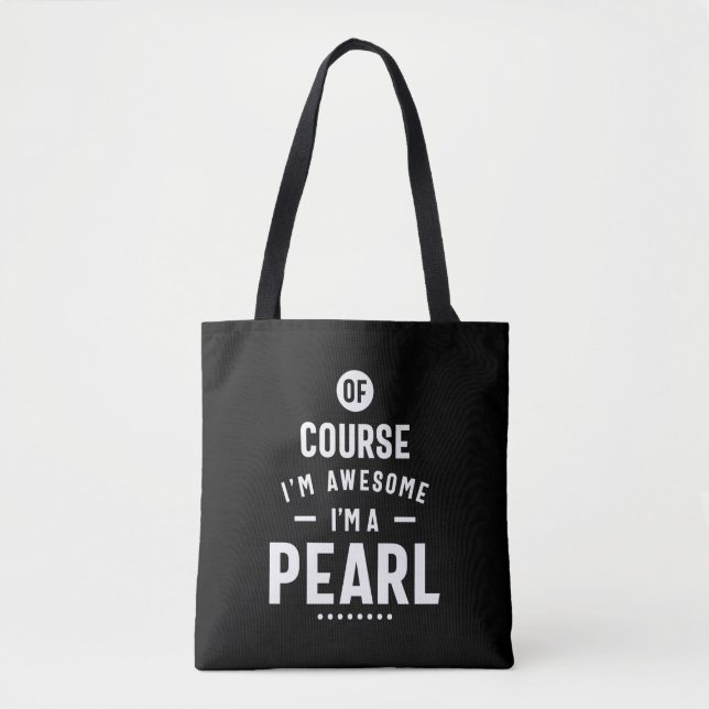 Tote Bag Perle Nom personnalisé Anniversaire (Devant)