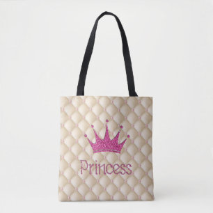 Tote Bag Perles Charmantes Chic ,Diadème, Princesse,Paillet