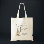 Tote Bag Perles Prosecco Demoiselle d'Honneur Nom Enterreme<br><div class="desc">Perles Prosecco Demoiselle d'Honneur Nom Enterrement de Vie de Jeune Fille. Perles & Prosecco sur le devant et Demoiselle d'Honneur au dos sont dans un ensemble élégant - d'autres rôles sont également disponibles dans cette collection. Le reste du texte peut être facilement personnalisé.</div>