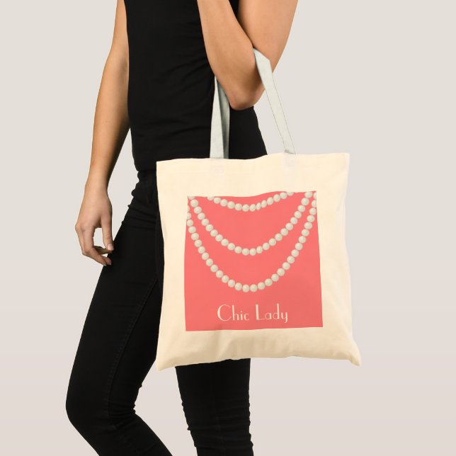 Tote Bag perles roses mariage (Devant (produit))