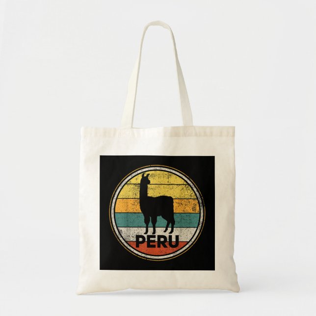 Tote Bag Pérou Vicuna Pérou Rétro Vintage (Devant)