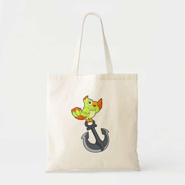 Tote Bag Perroquet avec Ancre (Devant)