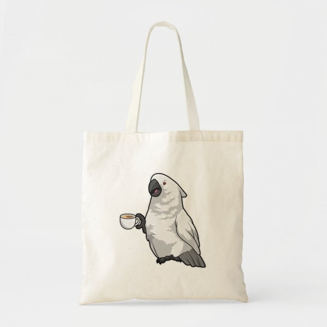 Tote Bag Perroquet avec tasse de café (Devant)