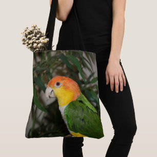 Tote Bag Perroquet caïque à ventre blanc avec bambou