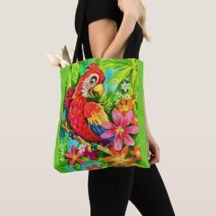 Tote Bag perroquet coloré